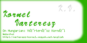 kornel varteresz business card
